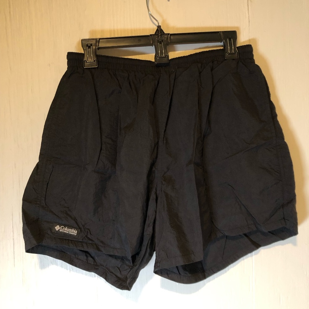 Vintage Columbia Black Mesh Lined Swim Shorts